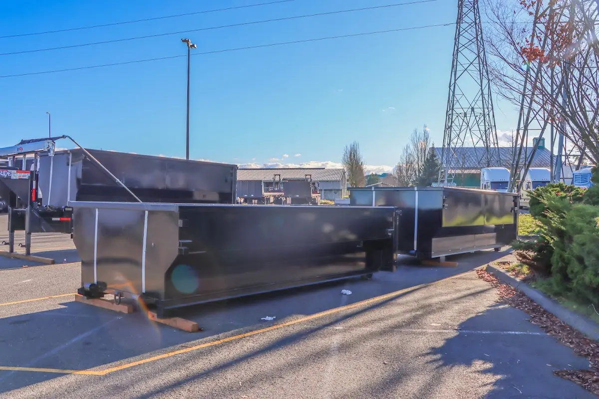 Roll-off dumpster ready for waste disposal at job site for Construction Dumpster Rental in Roosevelt